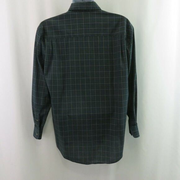 Savane Plaid Shirt Green Blue LS Mens M Cotton Blend Deep Dye Button Down - Picture 9 of 11